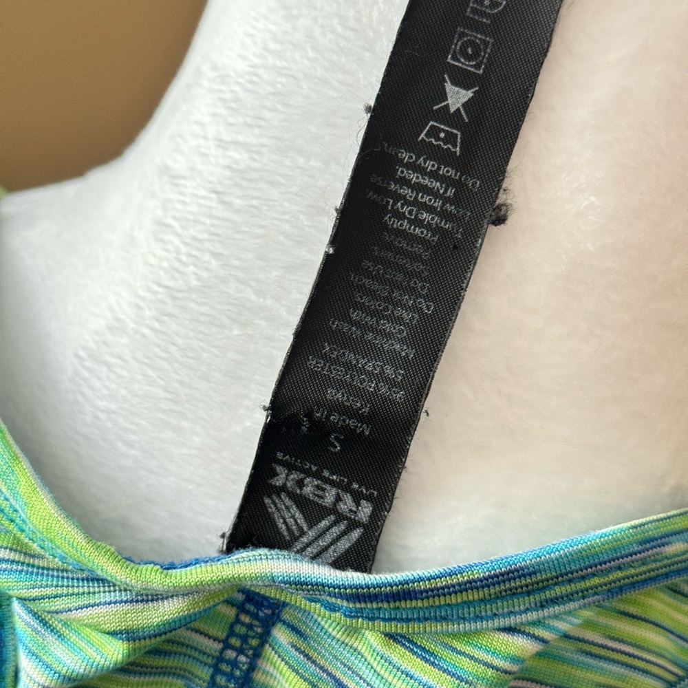 RBX Green Blue Multi-Striped Racerback Tank - Picture 3 of 3